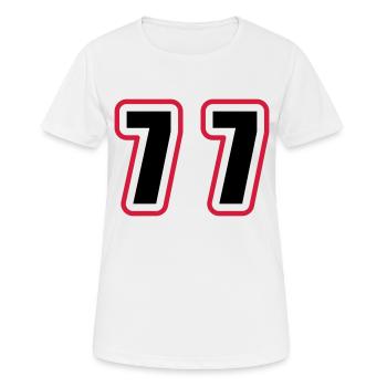 77 Nombre Collège - T-shirt respirant Femme - blanc - Devant - AI Model Female 172 dark (172cm)