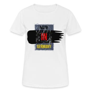 Made in Germany - Frauen T-Shirt atmungsaktiv - Weiß - Vorne - AI Model Female 172 dark (172cm)
