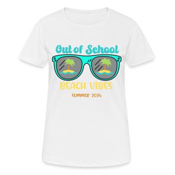 Außerhalb der Schule Strandstimmung Sommer2024 - Frauen T-Shirt atmungsaktiv - Weiß - Vorne - AI Model Female 172 dark (172cm)