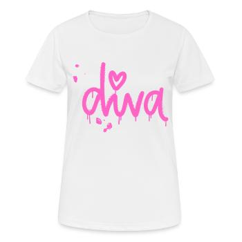 Diva - Women's Breathable T-Shirt - white - Front - AI Model Female 172 dark (172cm)