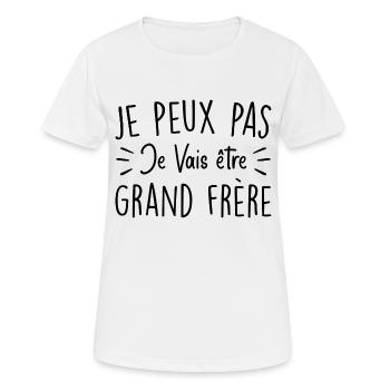 Ich kann nicht, ich werde ein großer Bruder sein - Frauen T-Shirt atmungsaktiv - Weiß - Vorne - AI Model Female 172 dark (172cm)