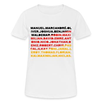 Le footballeur national nomme l’Allemagne - T-shirt respirant Femme - blanc - Devant - AI Model Female 172 dark (172cm)