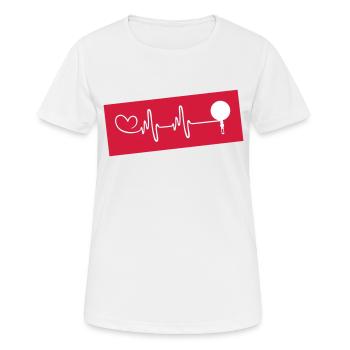 Pfanne Küche Herzschlag - Frauen T-Shirt atmungsaktiv - Weiß - Vorne - AI Model Female 172 dark (172cm)
