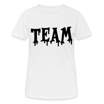 team - Frauen T-Shirt atmungsaktiv - Weiß - Vorne - AI Model Female 172 dark (172cm)