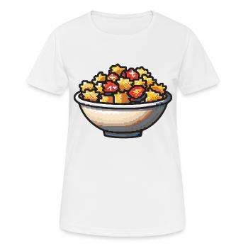 Pasta Pasta Pixel Icon - Women's Breathable T-Shirt - white - Front - AI Model Female 172 dark (172cm)