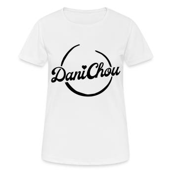 DaniChou Logo Stickerei - Klein - Frauen T-Shirt atmungsaktiv - Weiß - Vorne - AI Model Female 172 dark (172cm)