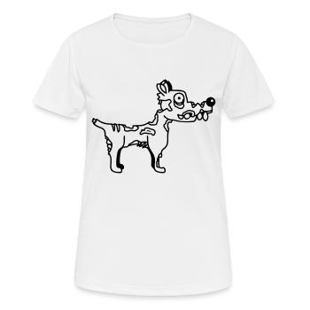 Hund Zombie Untot Halloween Horror Leiche Grusel - Frauen T-Shirt atmungsaktiv - Weiß - Vorne - AI Model Female 172 dark (172cm)