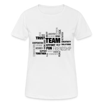 Équipe - T-shirt respirant Femme - blanc - Devant - AI Model Female 172 dark (172cm)