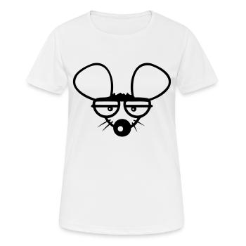 Mouse looks angry frustrated disappointed funny tired - Women's Breathable T-Shirt - white - Front - AI Model Female 172 dark (172cm)