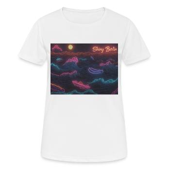 Vagues néon berlinoises brillantes - T-shirt respirant Femme - blanc - Devant - AI Model Female 172 dark (172cm)