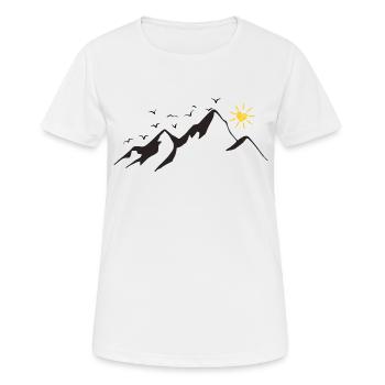 Montagnes Nature Randonnée - T-shirt respirant Femme - blanc - Devant - AI Model Female 172 dark (172cm)