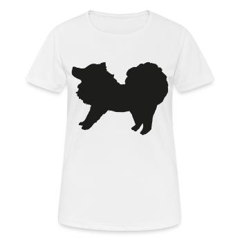 Spitz schwarz - Frauen T-Shirt atmungsaktiv - Weiß - Vorne - AI Model Female 172 dark (172cm)