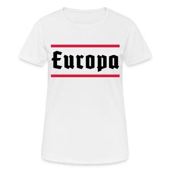 Europa - Frauen T-Shirt atmungsaktiv - Weiß - Vorne - AI Model Female 172 dark (172cm)