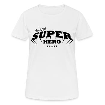real life superhero - Frauen T-Shirt atmungsaktiv - Weiß - Vorne - AI Model Female 172 dark (172cm)