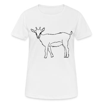Ziege - Frauen T-Shirt atmungsaktiv - Weiß - Vorne - AI Model Female 172 dark (172cm)