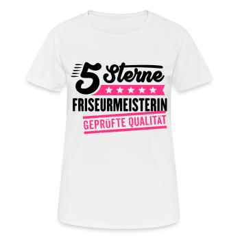 5Sterne Friseurmeisterin - Frauen T-Shirt atmungsaktiv - Weiß - Vorne - AI Model Female 172 dark (172cm)