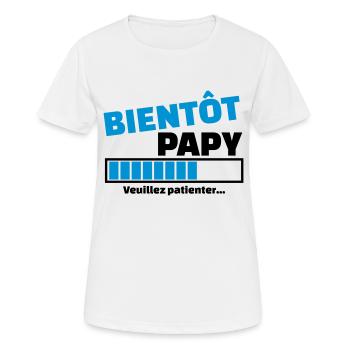 bientôt papy - T-shirt respirant Femme - blanc - Devant - AI Model Female 172 dark (172cm)