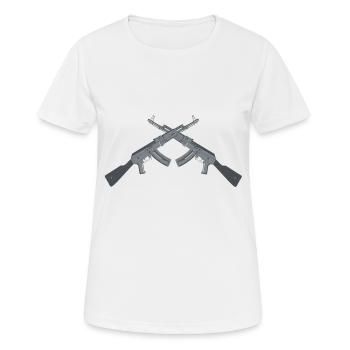 AK REVOLUTION - Frauen T-Shirt atmungsaktiv - Weiß - Vorne - AI Model Female 172 dark (172cm)