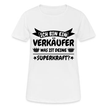 Verkäufer - Frauen T-Shirt atmungsaktiv - Weiß - Vorne - AI Model Female 172 dark (172cm)