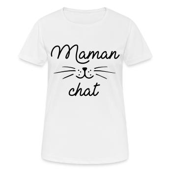 Maman chat - T-shirt respirant Femme - blanc - Devant - AI Model Female 172 dark (172cm)
