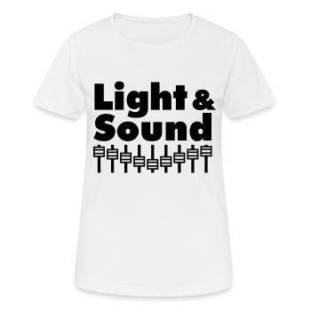Light & Sound - Frauen T-Shirt atmungsaktiv - Weiß - Vorne - AI Model Female 172 dark (172cm)