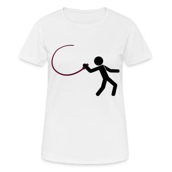 M8 mit Peitsche - Frauen T-Shirt atmungsaktiv - Weiß - Vorne - AI Model Female 172 dark (172cm)