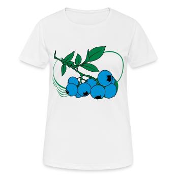 Blaubeeren - Frauen T-Shirt atmungsaktiv - Weiß - Vorne - AI Model Female 172 dark (172cm)