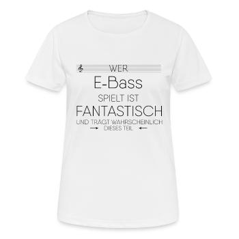 E-Bass Instrument Geschenk - Frauen T-Shirt atmungsaktiv - Weiß - Vorne - AI Model Female 172 dark (172cm)