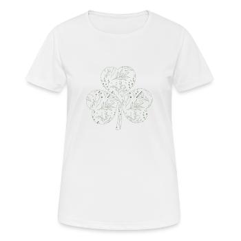 Vierblättriges Kleeblatt Geschenk Irland Mandala - Frauen T-Shirt atmungsaktiv - Weiß - Vorne - AI Model Female 172 dark (172cm)