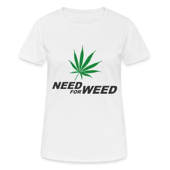 Besoin de mauvaises herbes (cannabis) - T-shirt respirant Femme - blanc - Devant - AI Model Female 172 dark (172cm)