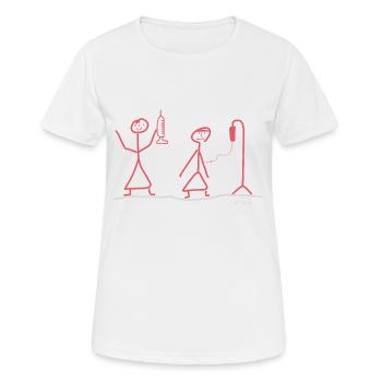 Ärztin Strichfrau hilft Patientin Beruf arbeiten - Frauen T-Shirt atmungsaktiv - Weiß - Vorne - AI Model Female 172 dark (172cm)