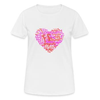 Liebe in allen Sprachen - Frauen T-Shirt atmungsaktiv - Weiß - Vorne - AI Model Female 172 dark (172cm)