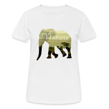 Éléphant Nature - T-shirt respirant Femme - blanc - Devant - AI Model Female 172 dark (172cm)
