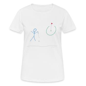 Golf Strichmännchen, lustig Hobby Freizeit Sport - Frauen T-Shirt atmungsaktiv - Weiß - Vorne - AI Model Female 172 dark (172cm)