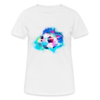 Football Ball colorful - Women's Breathable T-Shirt - white - Front - AI Model Female 172 dark (172cm)