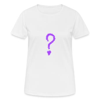 Conception des points d’interrogation violet - T-shirt respirant Femme - blanc - Devant - AI Model Female 172 dark (172cm)