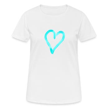 Heart design turquoise - Women's Breathable T-Shirt - white - Front - AI Model Female 172 dark (172cm)