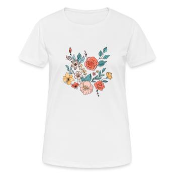 Fleurs - T-shirt respirant Femme - blanc - Devant - AI Model Female 172 dark (172cm)