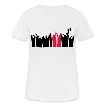 palms holiday island black alien man long arm - Women's Breathable T-Shirt - white - Front - AI Model Female 172 dark (172cm)
