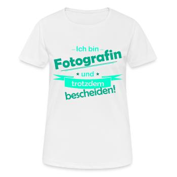 photographe - T-shirt respirant Femme - blanc - Devant - AI Model Female 172 dark (172cm)