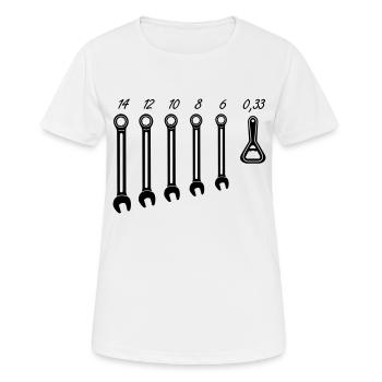Werkzeug & Flaschenöffner - Frauen T-Shirt atmungsaktiv - Weiß - Vorne - AI Model Female 172 dark (172cm)