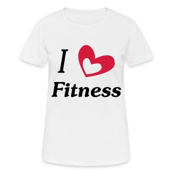 i love fitness - Frauen T-Shirt atmungsaktiv - Weiß - Vorne - AI Model Female 172 dark (172cm)