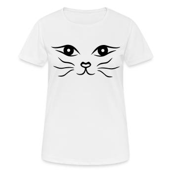 Cat / Cat face - Women's Breathable T-Shirt - white - Front - AI Model Female 172 dark (172cm)