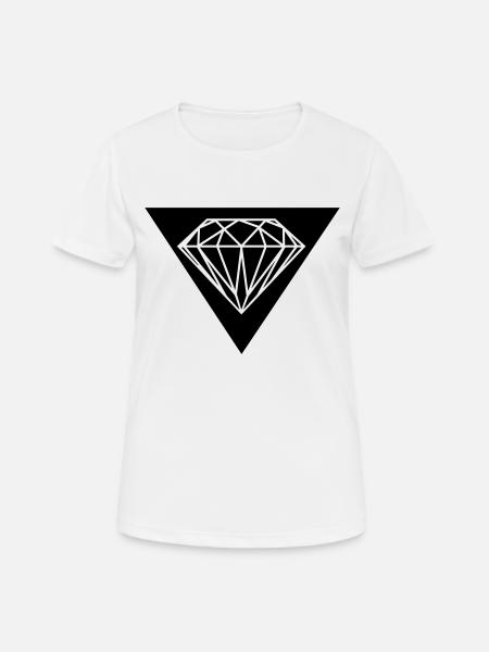diamant - Frauen T-Shirt atmungsaktiv - Weiß