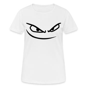 gesicht boese augen gefaehrlich gemein comic carto - Frauen T-Shirt atmungsaktiv - Weiß - Vorne - AI Model Female 172 dark (172cm)