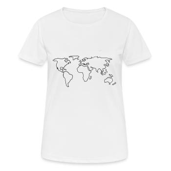 Weltkarte - Frauen T-Shirt atmungsaktiv - Weiß - Vorne - AI Model Female 172 dark (172cm)