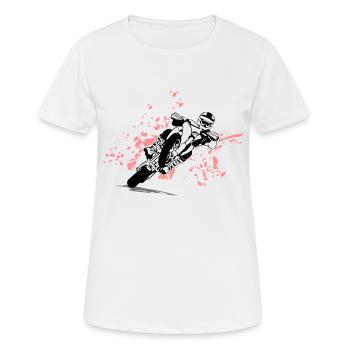 Supermoto Racing - Frauen T-Shirt atmungsaktiv - Weiß - Vorne - AI Model Female 172 dark (172cm)