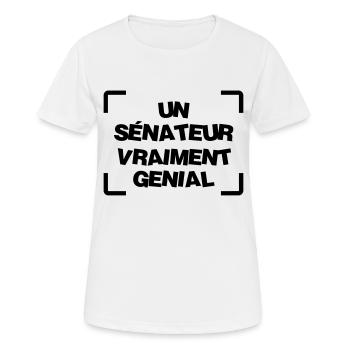 Sénateur / Sénat / Parlement / Politique Sénatrice - T-shirt respirant Femme - blanc - Devant - AI Model Female 172 dark (172cm)