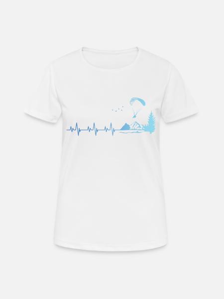 Gleitschirmfliegen - Gleitschirm - Frauen T-Shirt atmungsaktiv - Weiß