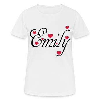 ♥ټI Love Emily-Vector Cute Confession Designټ♥ - Women's Breathable T-Shirt - white - Front - AI Model Female 172 dark (172cm)